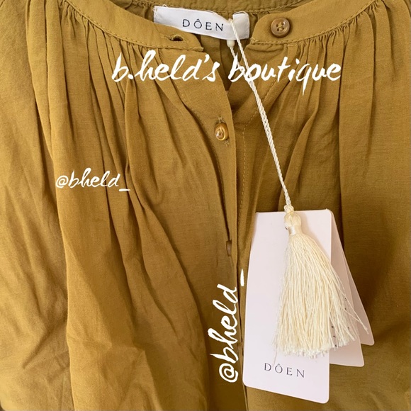 Dôen Jane Blouse in Golden Willow Organic Cotton Viscose Size XS Brand New NWT - Picture 3 of 12